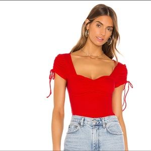 NWT ❤️ Sierra Ruched Crop Top in Red Size XL